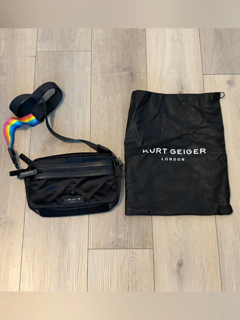 Kurt Geiger Rainbow Strap Crossbody Bag Purse